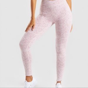 Gymshark Fleur Texture Leggings - Brick Red